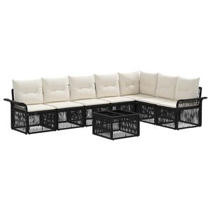 vidaXL &Sigma;&epsilon;&tau; &Kappa;&alpha;&nu;&alpha;&pi;έ &Kappa;ή&pi;&omicron;&upsilon; 8 pcs &Mu;&alpha;ύ&rho;&omicron; &sigma;&upsilon;&nu;&theta;&epsilon;&tau;&iota;&kappa;ό &rho;&alpha;&tau;ά&nu;