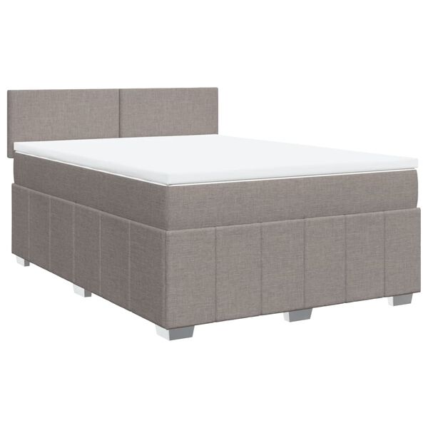 vidaXL &Kappa;&rho;&epsilon;&beta;ά&tau;&iota; Boxspring &mu;&epsilon; &Sigma;&tau;&rho;ώ&mu;&alpha; Taupe 160x200 &epsilon;&kappa;. &Upsilon;&phi;&alpha;&sigma;&mu;ά&tau;&iota;&nu;&omicron;