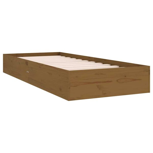 vidaXL Πλαίσιο Κρεβατιού Μελί 75x190 εκ. Ξύλο Πεύκου Small Single