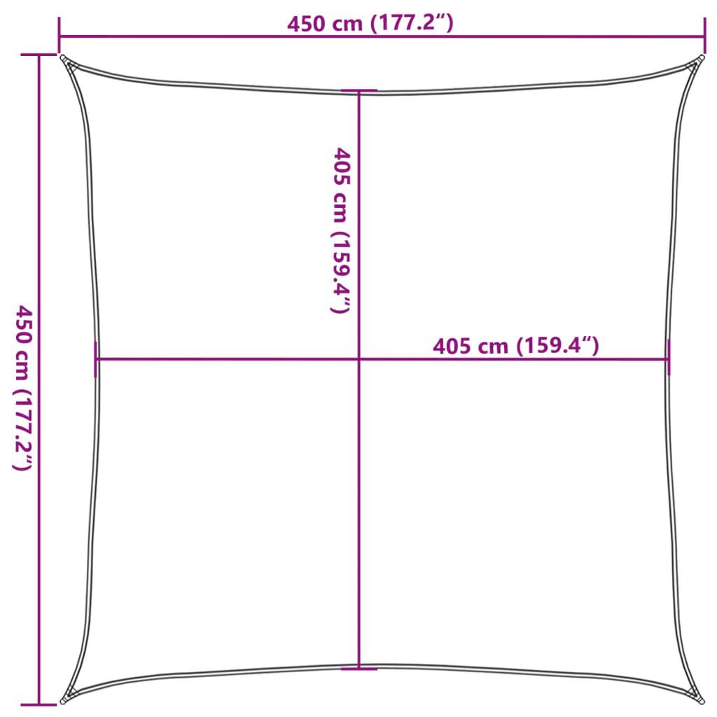 vidaXL Πανί Σκίασης Ανθρακί 4,5 x 4,5 μ. από HDPE 160 γρ./μ²