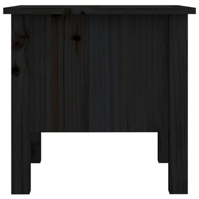 vidaXL Βοηθητικό Τραπέζι Μαύρος 40 x 40 x 39 εκ. από Μασίφ Ξύλο Πεύκου