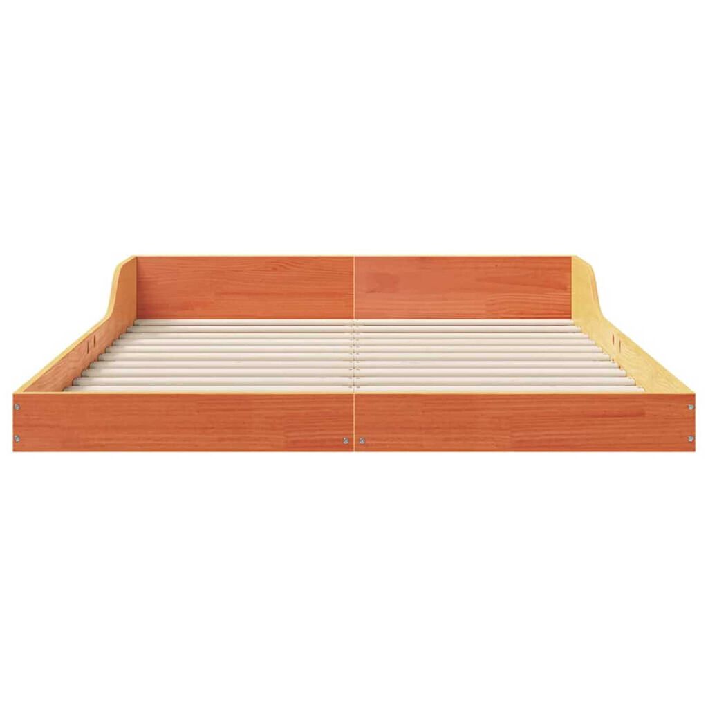 vidaXL Σκελετός Κρεβατιού Καφέ κεριού 135 x 190 cm Μασίφ ξύλο πεύκου