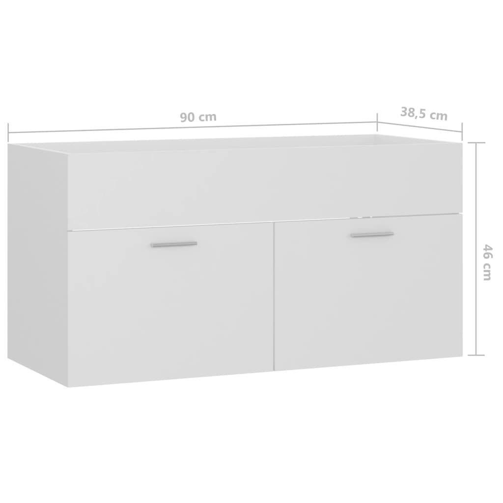 vidaXL Ντουλάπι Νιπτήρα Λευκό 90 x 38,5 x 46 εκ. από Επεξ. Ξύλο