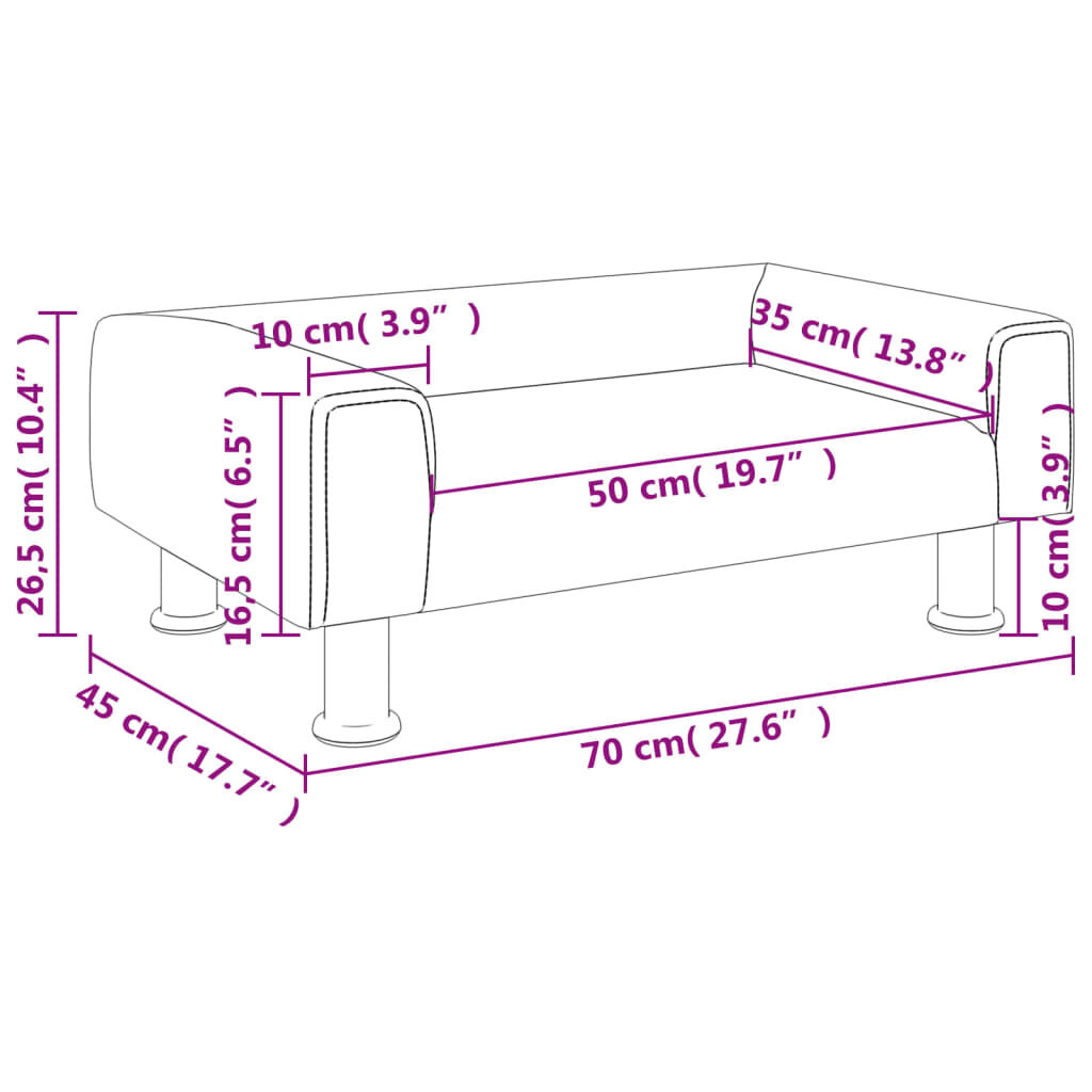 vidaXL Καναπές Παιδικός Μπλε 70 x 45 x 26,5 εκ. από Βελούδο