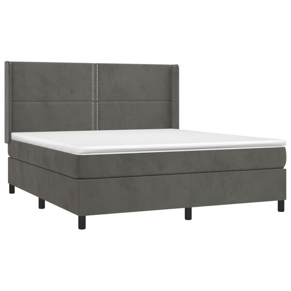 vidaXL &Kappa;&rho;&epsilon;&beta;ά&tau;&iota; Boxspring &mu;&epsilon; &Sigma;&tau;&rho;ώ&mu;&alpha; & LED &Sigma;&kappa;. &Gamma;&kappa;&rho;&iota; 160x200&epsilon;&kappa;. &Beta;&epsilon;&lambda;&omicron;ύ&delta;&iota;&nu;&omicron;