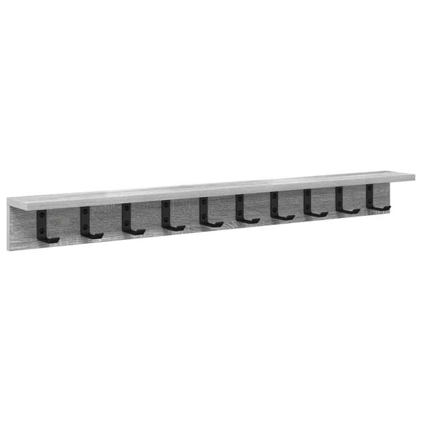 vidaXL Τοίχου Κρεμάστρα με ράφι Γκρι sonoma 100 x 10.5 x 10.5 εκ