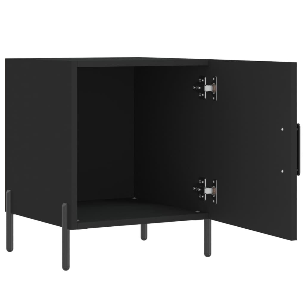vidaXL Κομοδίνα 2 τεμ. Μαύρα 40 x 40 x 50 εκ. από Επεξεργασμένο Ξύλο