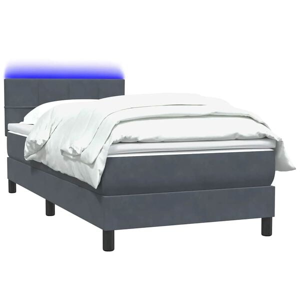 vidaXL &Kappa;&rho;&epsilon;&beta;ά&tau;&iota; Boxspring &mu;&epsilon; &Sigma;&tau;&rho;ώ&mu;&alpha; & LED &Sigma;&kappa;&omicron;ύ&rho;&omicron; &gamma;&kappa;&rho;&iota; 80x210 &epsilon;&kappa;. &Beta;&epsilon;&lambda;&omicron;ύ&delta;&iota;&nu;&omicron;