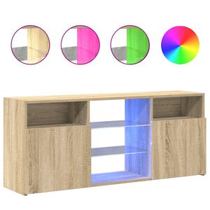 vidaXL Έ&pi;&iota;&pi;&lambda;&omicron; &Tau;&eta;&lambda;&epsilon;ό&rho;&alpha;&sigma;&eta;&sigmaf; &mu;&epsilon; LED Sonoma &Delta;&rho;&upsilon;&sigmaf; 120x30x50 &epsilon;&kappa;.