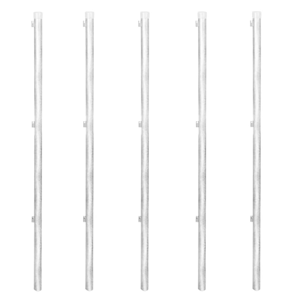 vidaXL Συρματόπλεγμα 15 x 0,8 μ. Γαλβανισμένο Ατσάλι + Στύλοι/Βάσεις