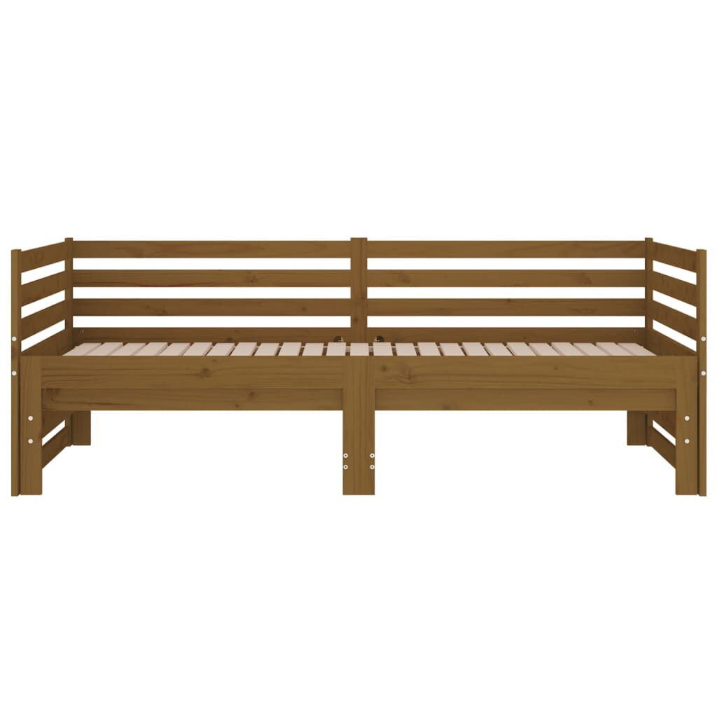 vidaXL Καναπές Κρεβάτι Συρόμενος Μελί 2x(90x190) εκ. Μασίφ Ξύλο Πεύκου