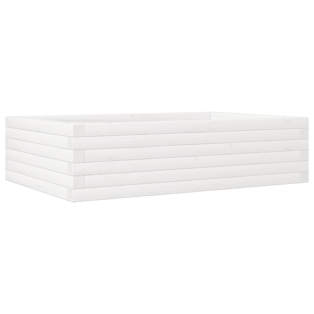 vidaXL Ζαρντινιέρα Λευκή 90x60x23 εκ. από Μασίφ Ξύλο Πεύκου