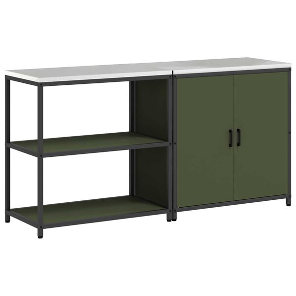 vidaXL Σετ Αποθήκευσης Κουζίνας 2 pcs Ελιά Πράσινη 150 x 50 x 92 εκ.