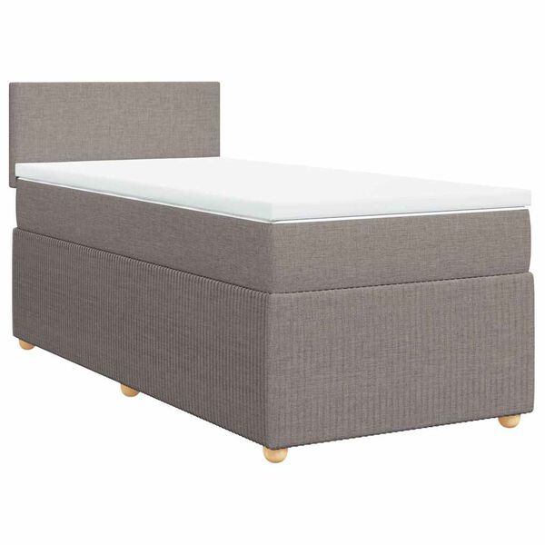 vidaXL &Kappa;&rho;&epsilon;&beta;ά&tau;&iota; Boxspring &mu;&epsilon; &Sigma;&tau;&rho;ώ&mu;&alpha; Taupe 90x200 &epsilon;&kappa;. &Upsilon;&phi;&alpha;&sigma;&mu;ά&tau;&iota;&nu;&omicron;