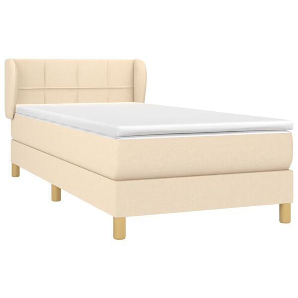 vidaXL &Kappa;&rho;&epsilon;&beta;ά&tau;&iota; Boxspring &mu;&epsilon; &Sigma;&tau;&rho;ώ&mu;&alpha; &Kappa;&rho;&epsilon;&mu; 90x200 &epsilon;&kappa;.&Upsilon;&phi;&alpha;&sigma;&mu;ά&tau;&iota;&nu;&omicron;
