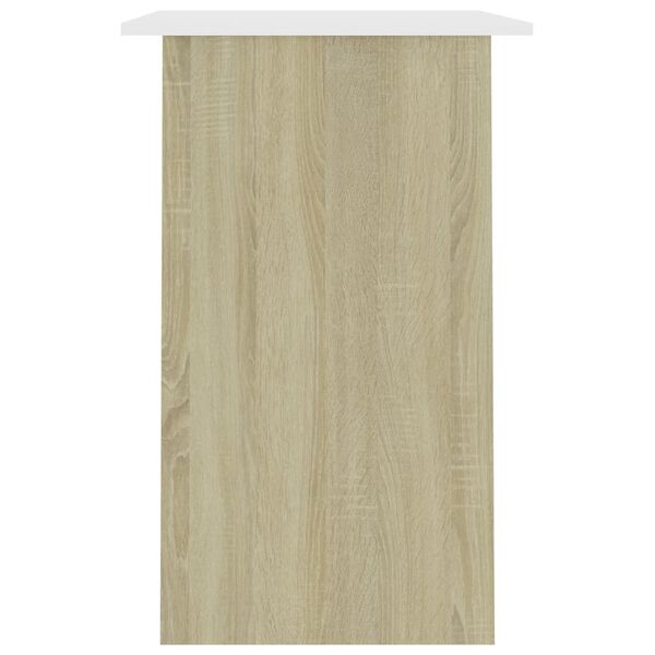 vidaXL Γραφείο Λευκό / Sonoma Δρυς 90 x 50 x 74 εκ. από Μοριοσανίδα