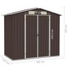 vidaXL Αποθήκη Κήπου Καφέ 205 x 129 x 183 εκ. από Γαλβανισμένο Ατσάλι