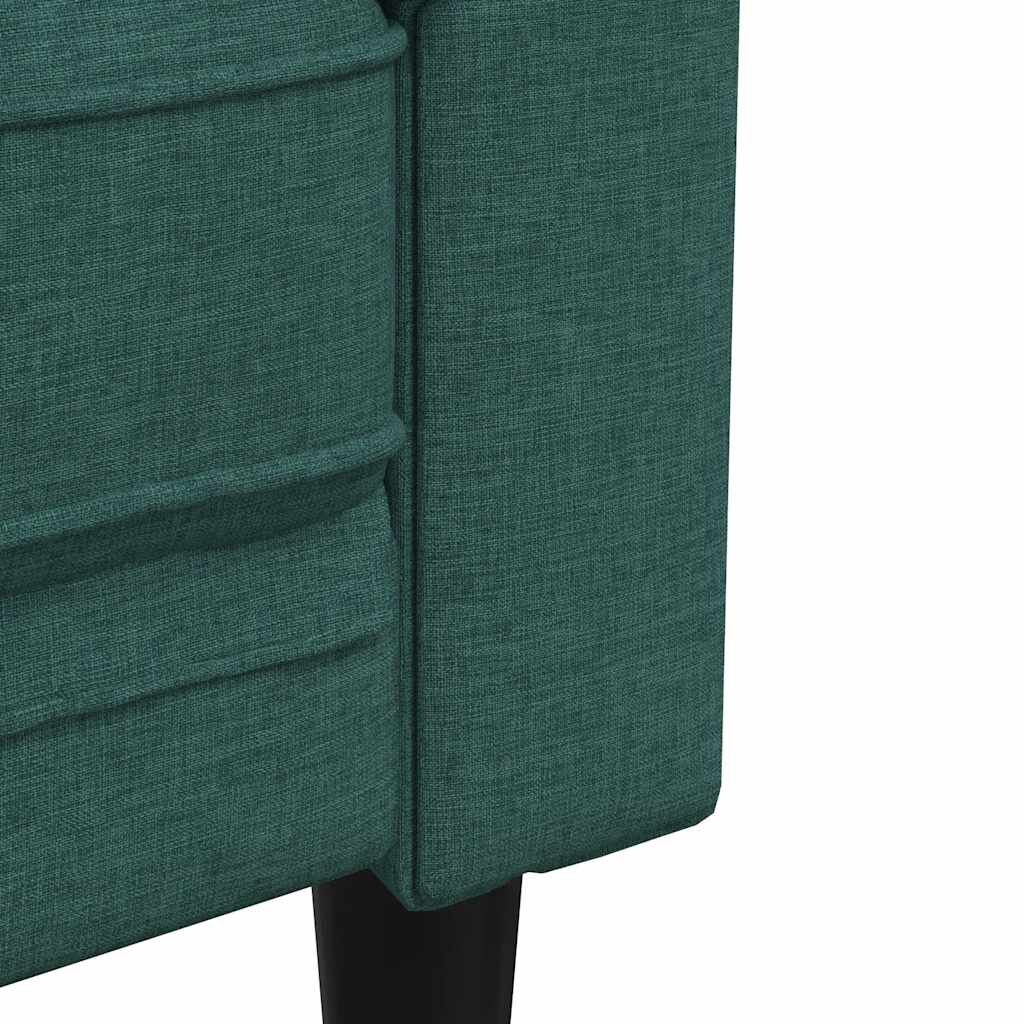 vidaXL Πολυθρόνα Chesterfield Σκούρο Πράσινο Υφασμάτινη