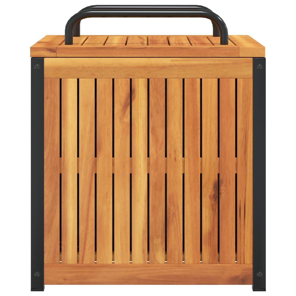 vidaXL Κουτί Μαξιλαριών Εξ. Χώρου 45x45x45/53 εκ. Μασίφ Ακακία/Ατσάλι