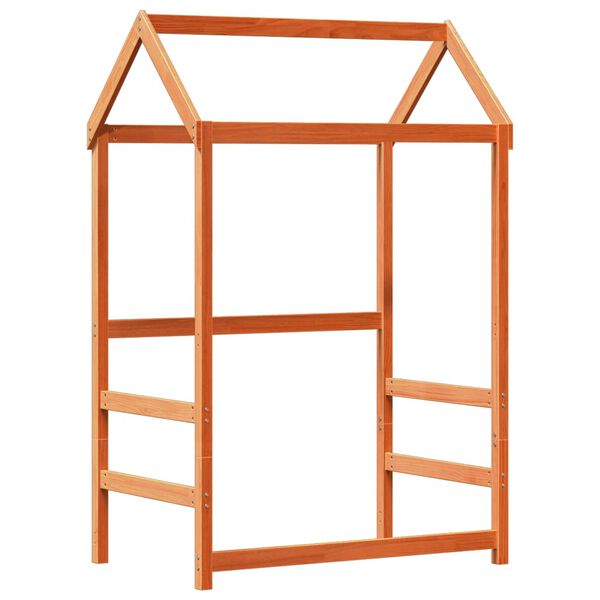 vidaXL Πλαίσιο Κρεβατιού με Οροφή Καφέ 90x190 εκ. Μασίφ Ξύλο Πεύκου