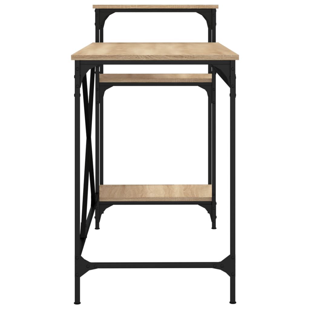 vidaXL Γραφείο με Ράφια Sonoma Δρυς 135x50x90 εκ. Επεξ. Ξύλο/Σίδηρος