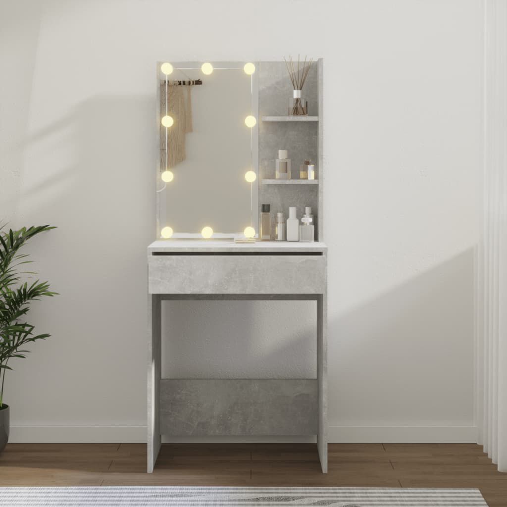 vidaXL Μπουντουάρ με LED Γκρι Σκυροδέματος 60x40x140 εκ.
