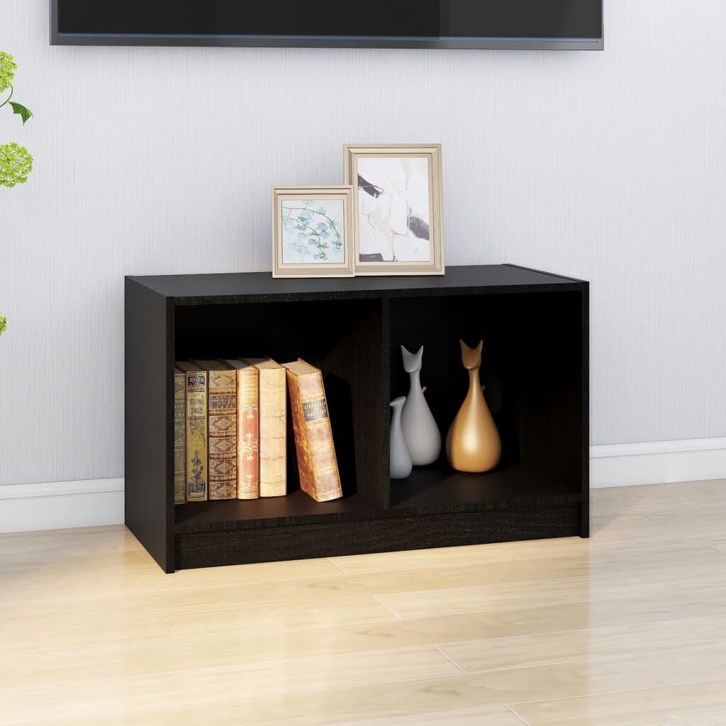 vidaXL Έπιπλο Τηλεόρασης Μαύρο 70 x 33 x 42 εκ. από Μασίφ Ξύλο Πεύκου