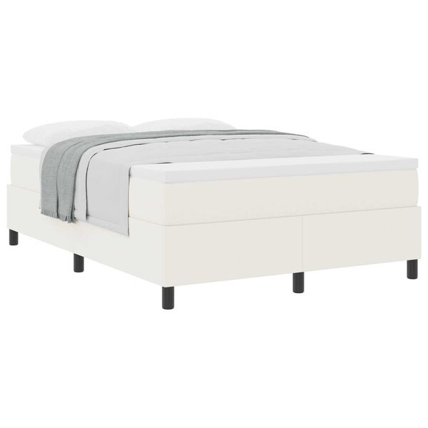 vidaXL Κρεβάτι Box Spring με Στρώμα σε Κρεμ - 140 x 200 εκ - Κόρντουρα