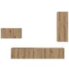 vidaXL &Sigma;&epsilon;&tau; &epsilon;&pi;ί&pi;&lambda;&omicron;&upsilon; &tau;&eta;&lambda;&epsilon;ό&rho;&alpha;&sigma;&eta;&sigmaf; 4 pcs Artisan Oak &Epsilon;&pi;&epsilon;&xi;&epsilon;&rho;&gamma;&alpha;&sigma;&mu;έ&nu;&omicron; &xi;ύ&lambda;&omicron;
