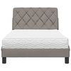 vidaXL Κρεβάτι με Στρώμα Taupe 100 x 200 εκ. Υφασμάτινο