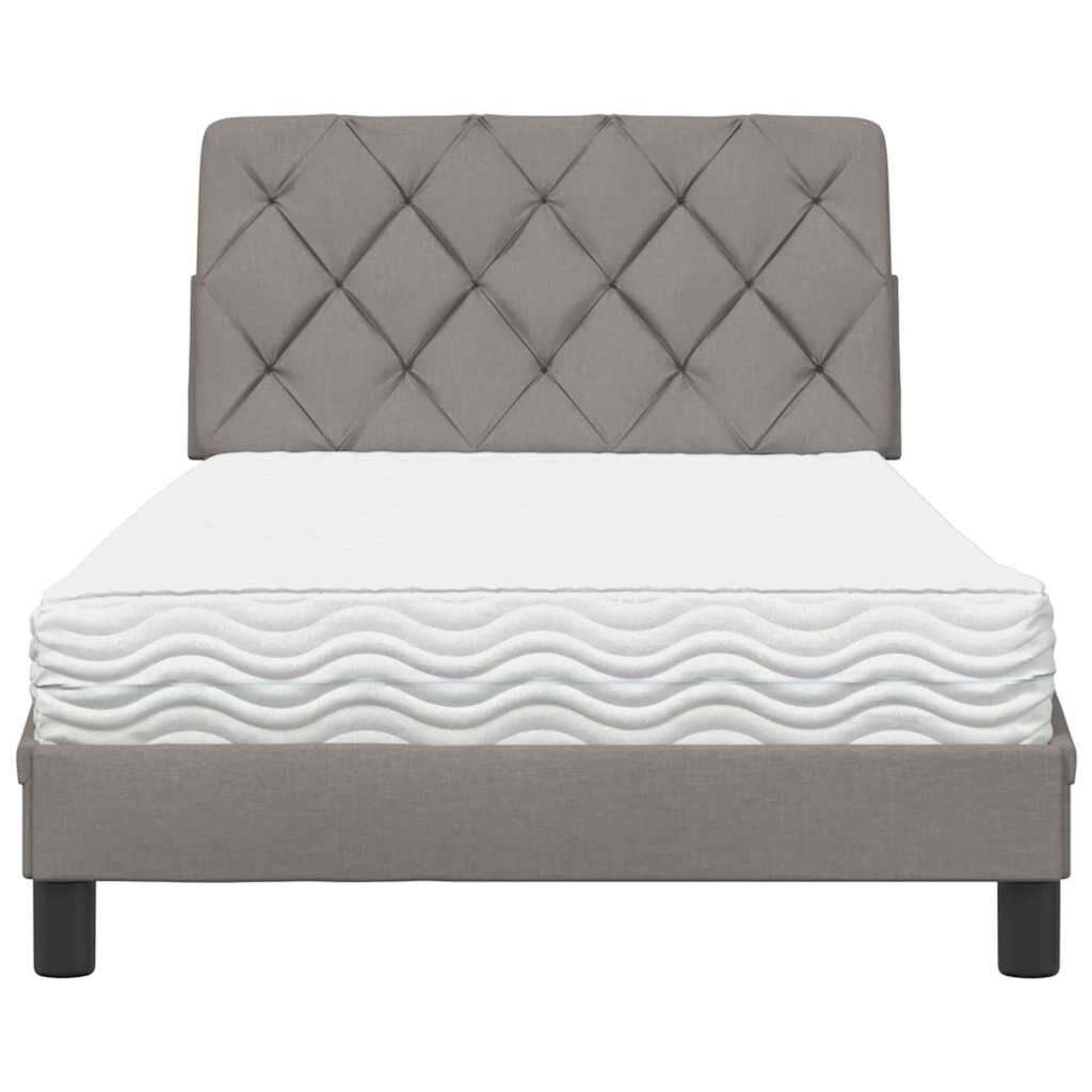vidaXL Κρεβάτι με Στρώμα Taupe 100 x 200 εκ. Υφασμάτινο