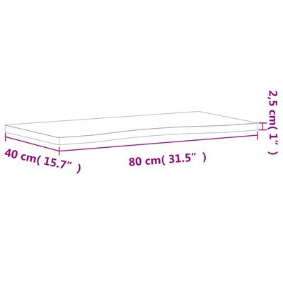 vidaXL Επιφάνεια Εργασίας 80x(36-40)x2,5 εκ. από Μασίφ Ξύλο Οξιάς