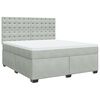 vidaXL Κρεβάτι Boxspring με Στρώμα Ανοιχτό Γκρι 180x200 εκ. Βελούδινο