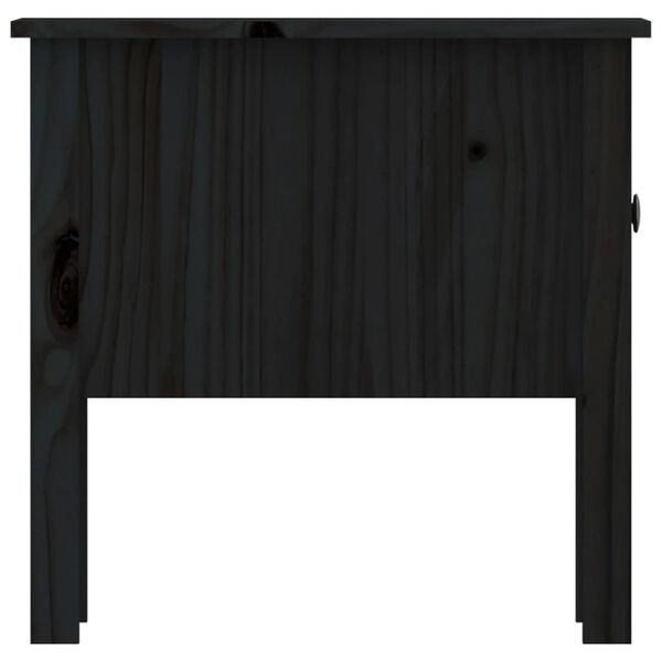 vidaXL Βοηθητικά Τραπέζια 2 τεμ. Μαύρος 50x50x49 εκ. Μασίφ Ξύλο Πεύκου