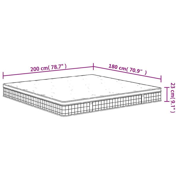 vidaXL Στρώμα με Bonnell Springs Μεσαία Σκληρότητα 180 x 200 εκ.
