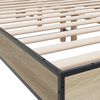 vidaXL Πλαίσιο Κρεβατιού Sonoma Δρυς 135x190 εκ. Επεξ. Ξύλο & Μέταλλο