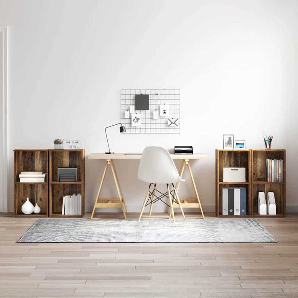 vidaXL Σετ επίπλου τηλεόρασης 4 pcs Παλιό Ξύλο 37 x 37 x 72 εκ