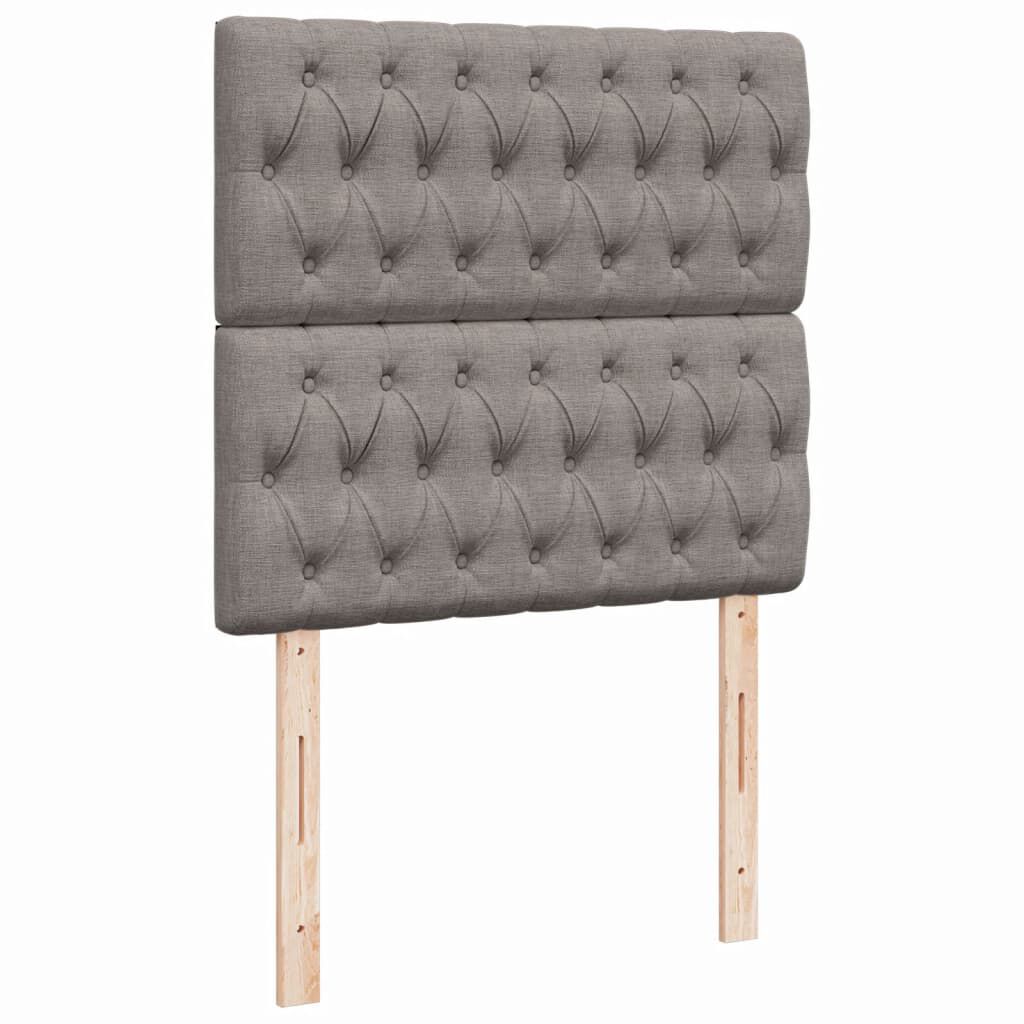 vidaXL Κρεβάτι Boxspring με Στρώμα Taupe 90x190 εκ.Υφασμάτινο