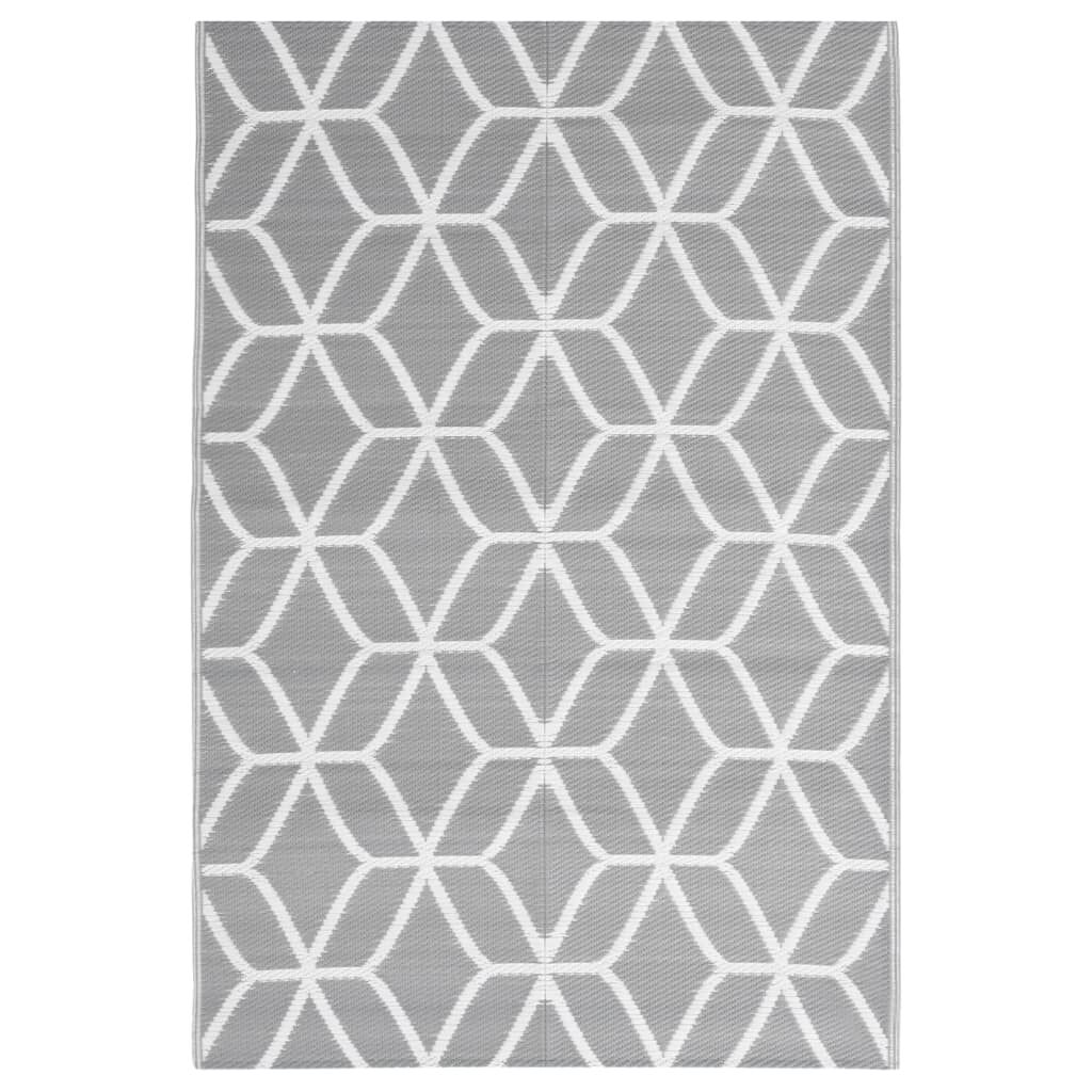 vidaXL Χαλί εξωτερικού χώρου ARAKIL Γκρι 140x200 cm PP