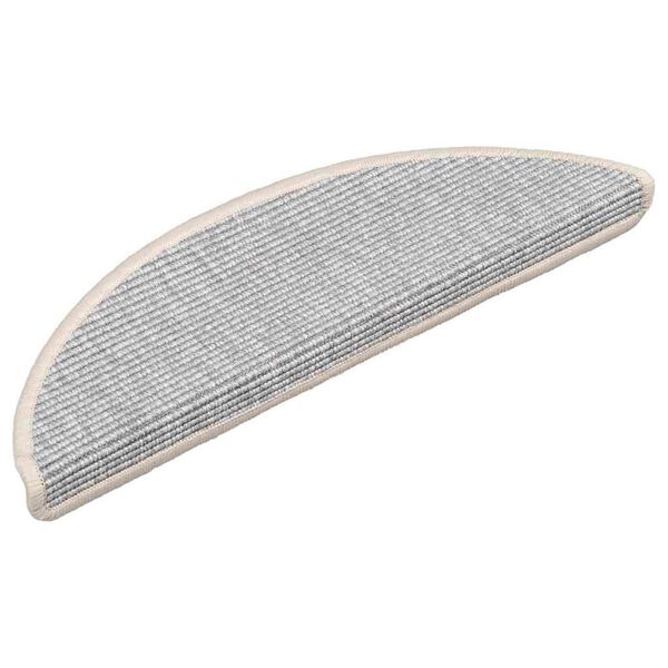 vidaXL Πατάκια Σκαλοπατιών 15 τεμ. Ασημί Ημίστρογγυλά 56x17x3 εκ.