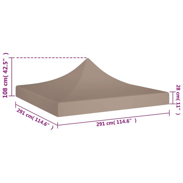 vidaXL Κάλυμμα Τέντας Εκδηλώσεων Taupe 3 x 3 μ. 270 γρ/μ²