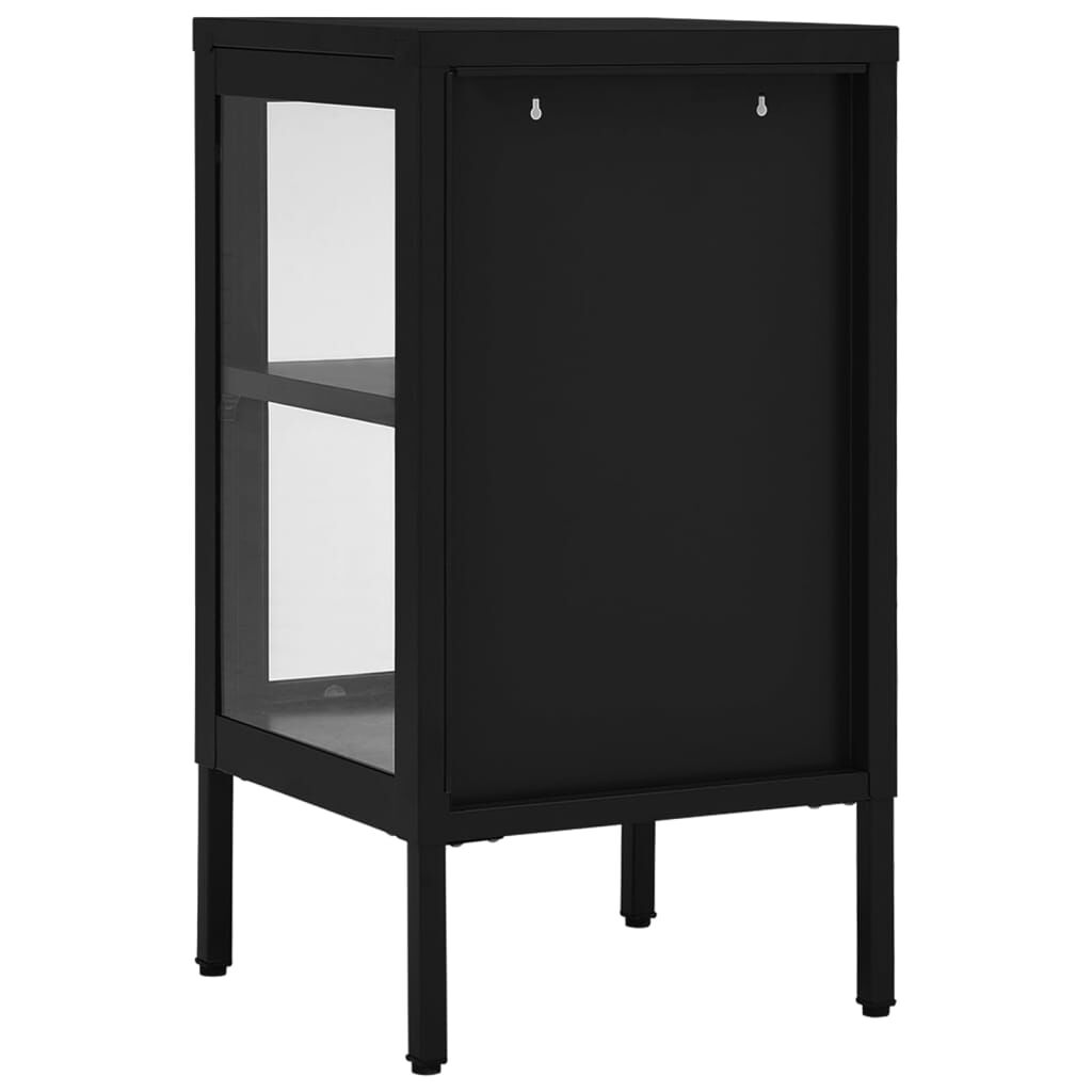 vidaXL Μπουφές Μαύρος 38 x 35 x 70 εκ. Ατσάλι και Γυαλί