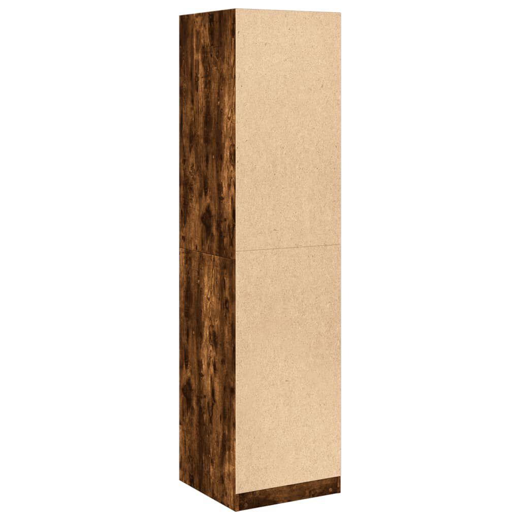 vidaXL Ντουλάπα Χρώμα Καπνιστή Δρυς 50 x 50 x 200 εκ. από Επεξ. Ξύλο