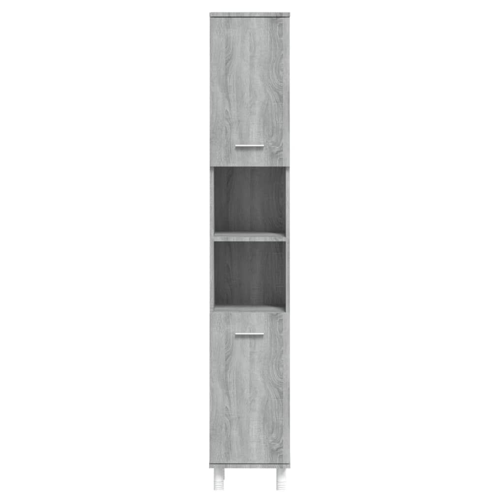 vidaXL Ντουλάπι Μπάνιου Γκρι Sonoma 30x30x179 εκ. Επεξεργασμένο Ξύλο