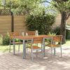 vidaXL Σέτ φαγητού για κήπο 5 pcs Γκρι και καφέ 150 x 90 x 75 cm