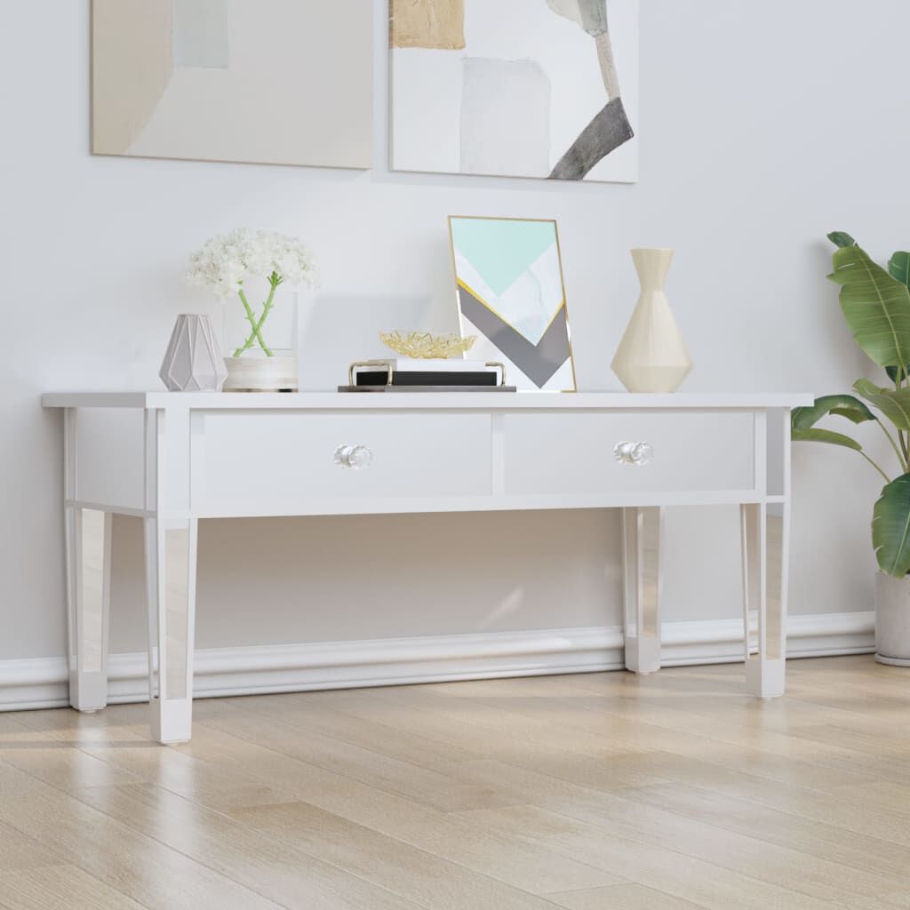 vidaXL Τραπεζάκι Σαλονιού Καθρέφτης 106x45x45 εκ. Επεξ. Ξύλο & Γυαλί