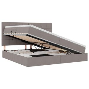 vidaXL &Kappa;&rho;&epsilon;&beta;ά&tau;&iota; &mu;&epsilon; &alpha;&pi;&omicron;&theta;&eta;&kappa;&epsilon;&upsilon;&tau;&iota;&kappa;ό &chi;ώ&rho;&omicron; &kappa;&alpha;&iota; &sigma;&tau;&rho;ώ&mu;&alpha; Taupe 200 x 200 cm