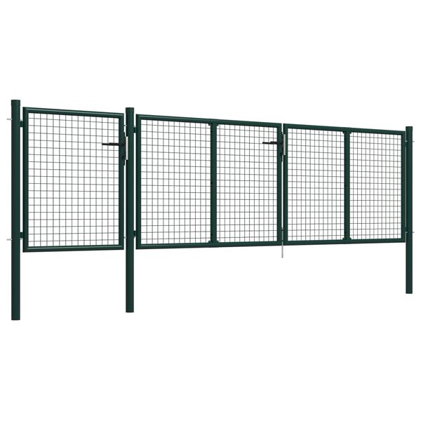 vidaXL Πόρτα Περίφραξης Κήπου Πράσινη 400 x 75 εκ. Ατσάλινη