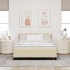 vidaXL Κρεβάτι box spring με στρώμα με στρώμα Κρεμ 140 x 200 cm ύφασμα