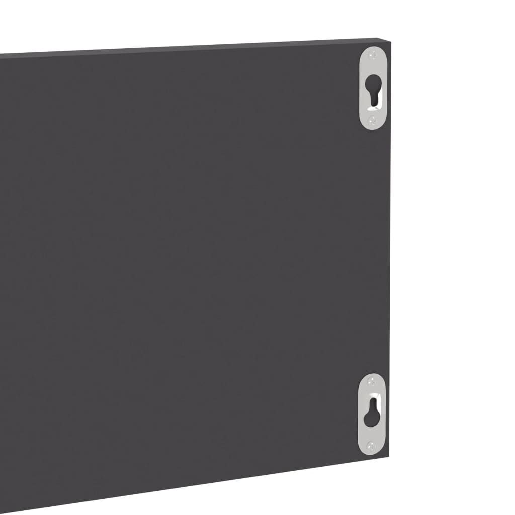 vidaXL Ραφιέρες Τοίχου 2τεμ Γυαλιστερό Γκρι 80x11,5x18 εκ Επεξ. Ξύλο